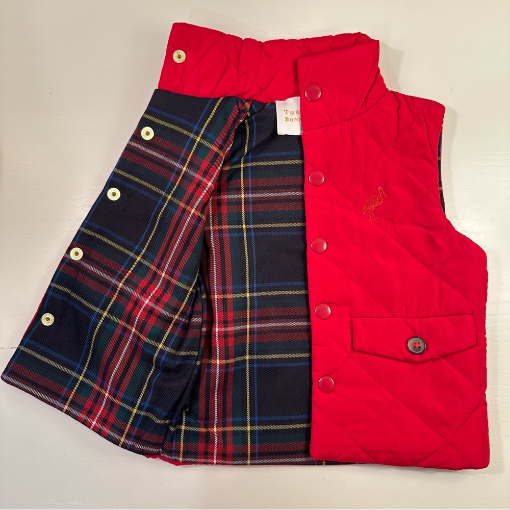 TBBC Red Tartan Vaughn Vest 12-18M